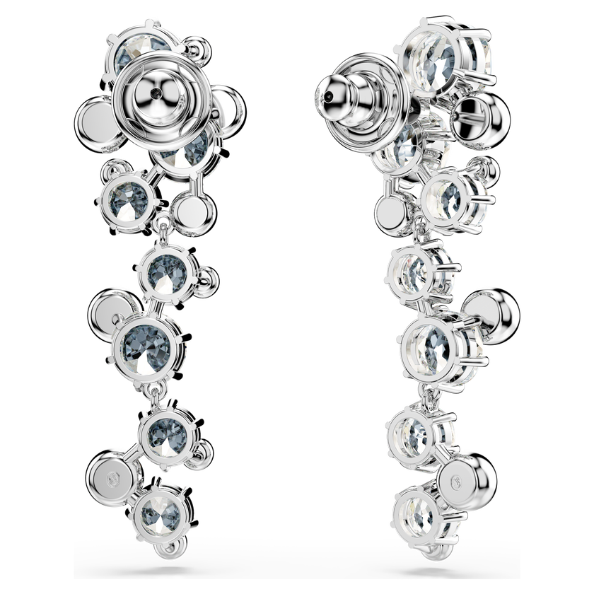 swarovski constella drop earrings  mixed cuts  white  rhodium plated