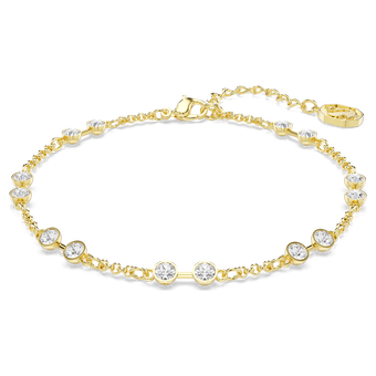 swarovski remix collection strand  round cut  white  gold tone plated