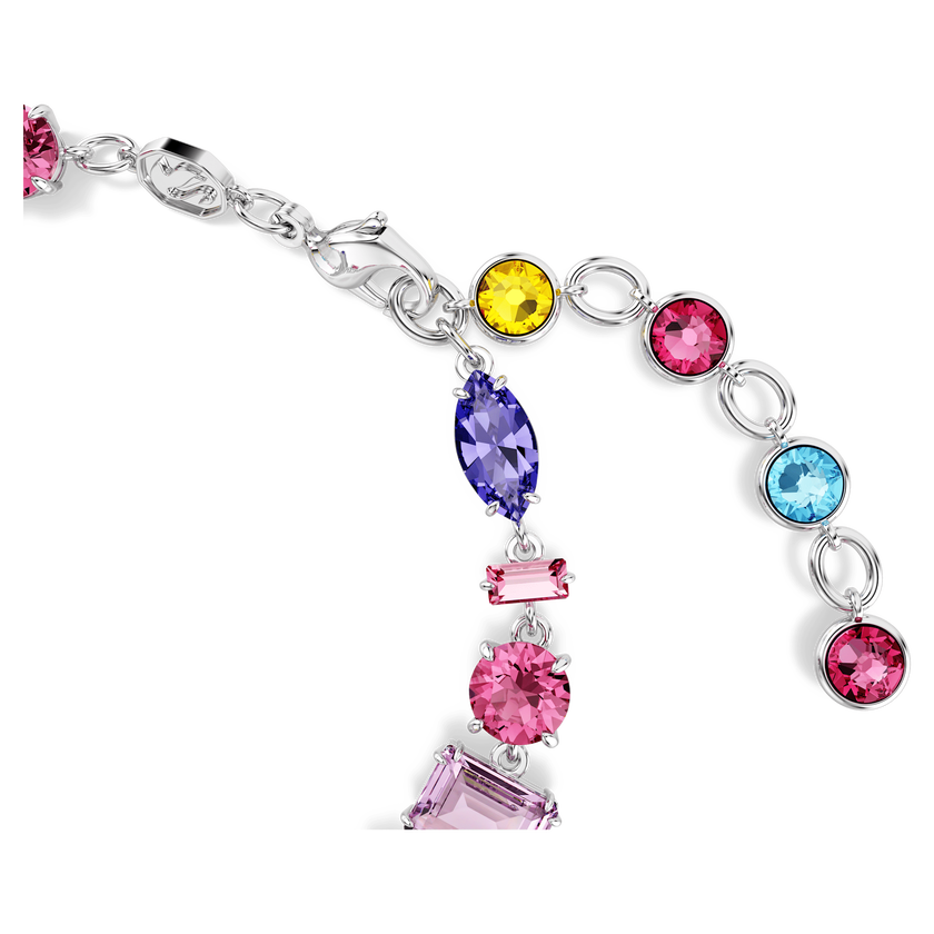 swarovski gema bracelet  mixed cuts  multicolored  rhodium plated