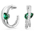 swarovski hyperbola hoop earrings carbon neutral zirconia mixed cuts green rhodium plated