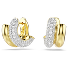 swarovski dextera hoop earrings  round cut  mini  white  gold tone plated