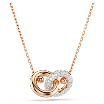 swarovski dextera pendant  round cut  white  rose gold tone plated