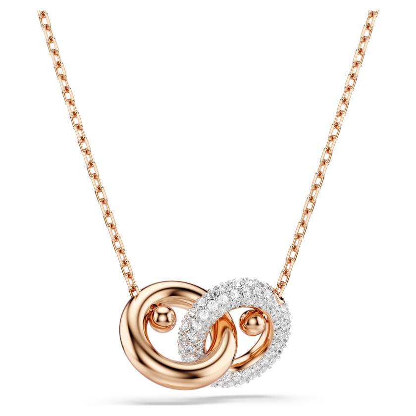 swarovski dextera pendant  round cut  white  rose gold tone plated