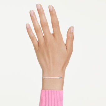 swarovski idyllia bracelet  mixed cuts  arrow  white  rhodium plated