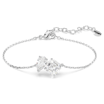 swarovski mesmera bracelet  mixed cuts  white  rhodium plated
