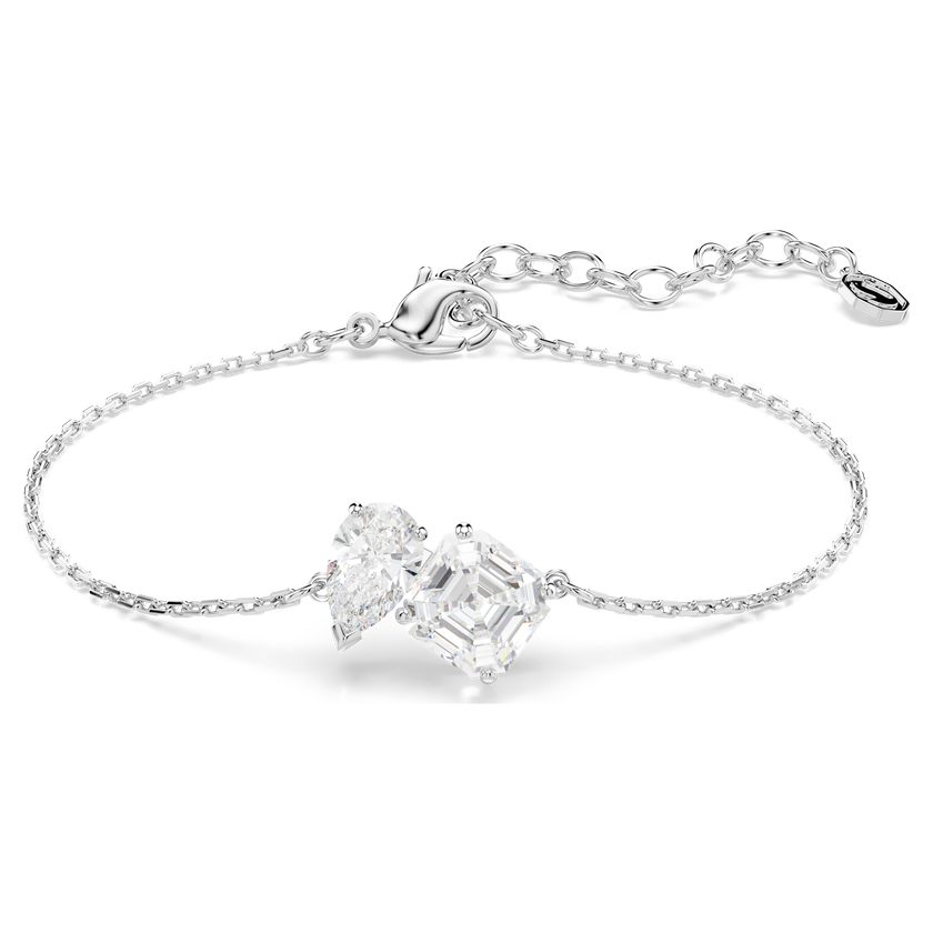 swarovski mesmera bracelet  mixed cuts  white  rhodium plated