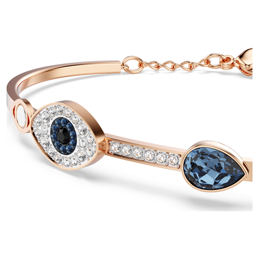 swarovski symbolica bangle  evil eye  blue  mixed metal finish