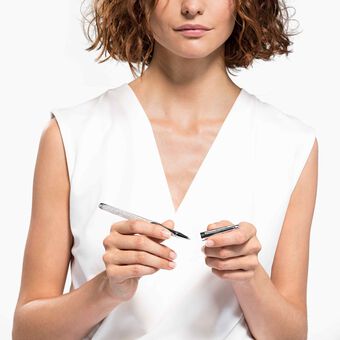 swarovski crystalline nova rollerball pen  silver tone  chrome plated