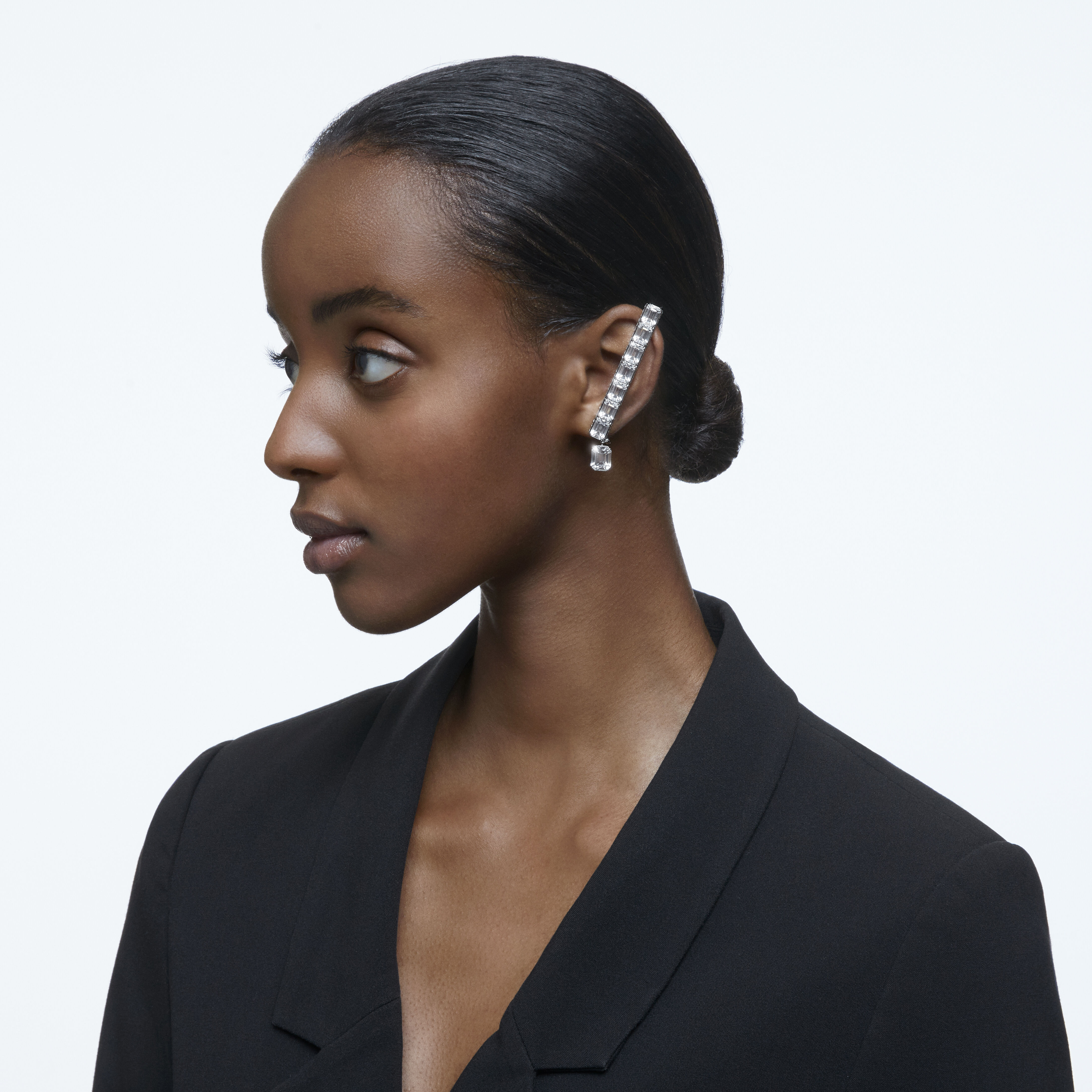 Buy Swarovski Millenia ear cuff, Octagon cut crystals, White 