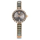 swarovski matrix bangle watch swiss made crystal bracelet gray rose gold tone finish