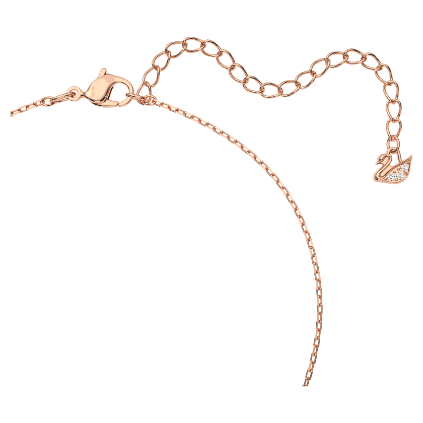swarovski swan necklace  swan  pink  rose gold tone plated