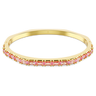 swarovski matrix bangle baguette cut pink gold tone plated