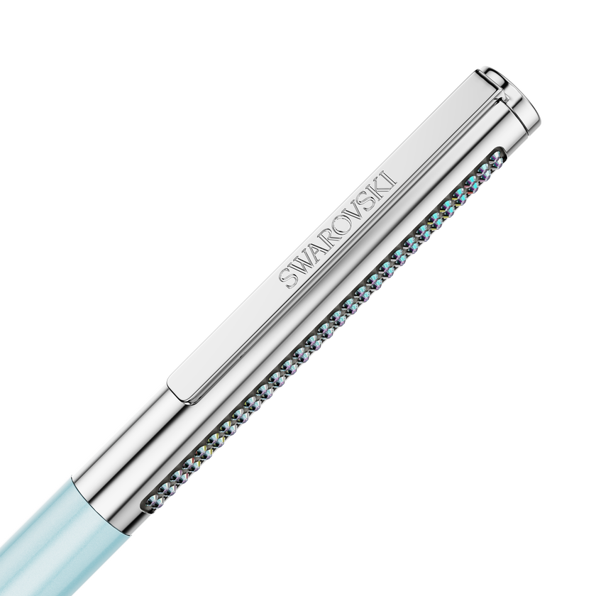 swarovski matrix tennis ballpoint pen  blue  chrome plated