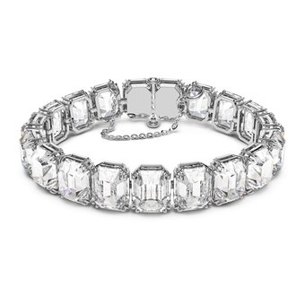 Millenia bracelet, Small octagon cut crystals, White, Rhodium plated swarovski millenia bracelet small octagon cut crystals white rhodium plated