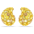 swarovski gema clip earrings yellow gold tone plated