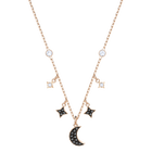 swarovski duo moon necklace black rose gold plating