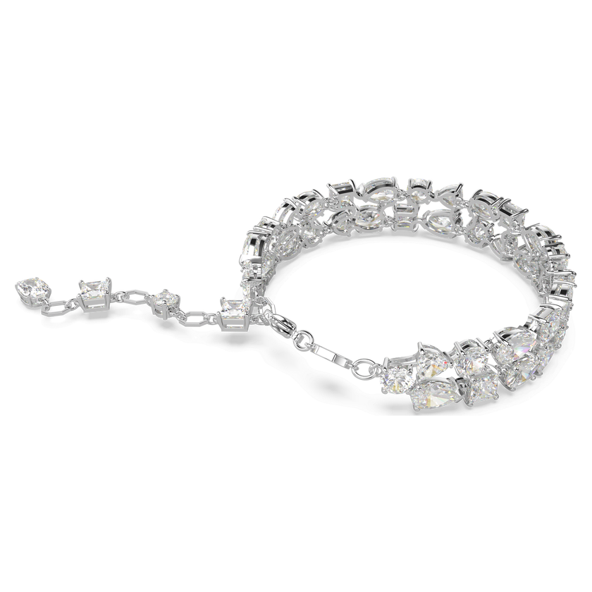 swarovski mesmera bracelet  mixed cuts  white  rhodium plated