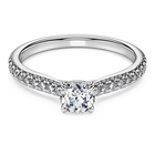 swarovski eternity solitaire ring  lab grown diamonds 0 7 ct tw  round shape  18k white gold