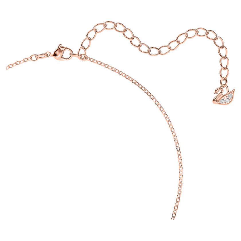 swarovski iconic swan pendant  small  black  rose gold plated