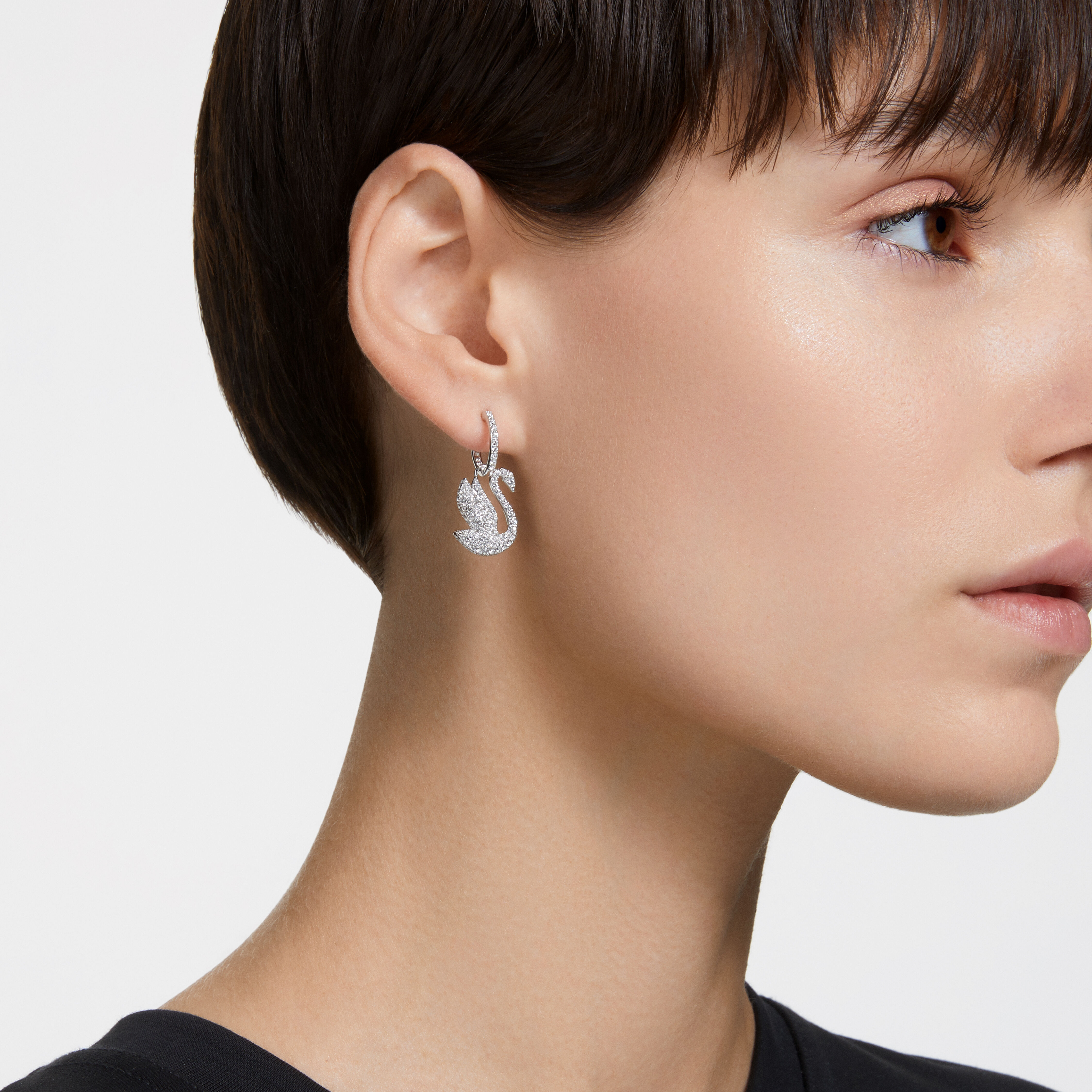 Buy Swarovski Swarovski Iconic Swan drop earrings Swan White