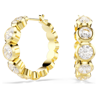 swarovski imber hoop earrings round cut white gold tone plated