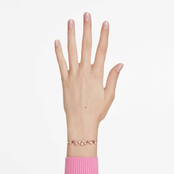 swarovski constella bracelet  mixed cuts  multicolored  gold tone plated