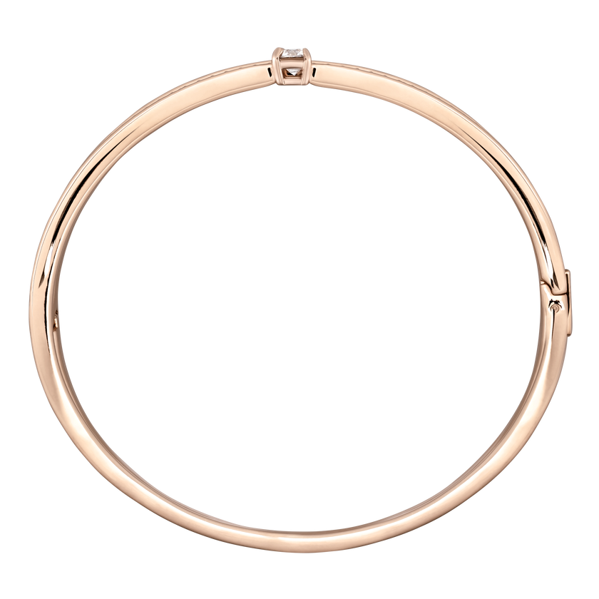 swarovski fresh bangle  round cut  white  rose gold tone plated