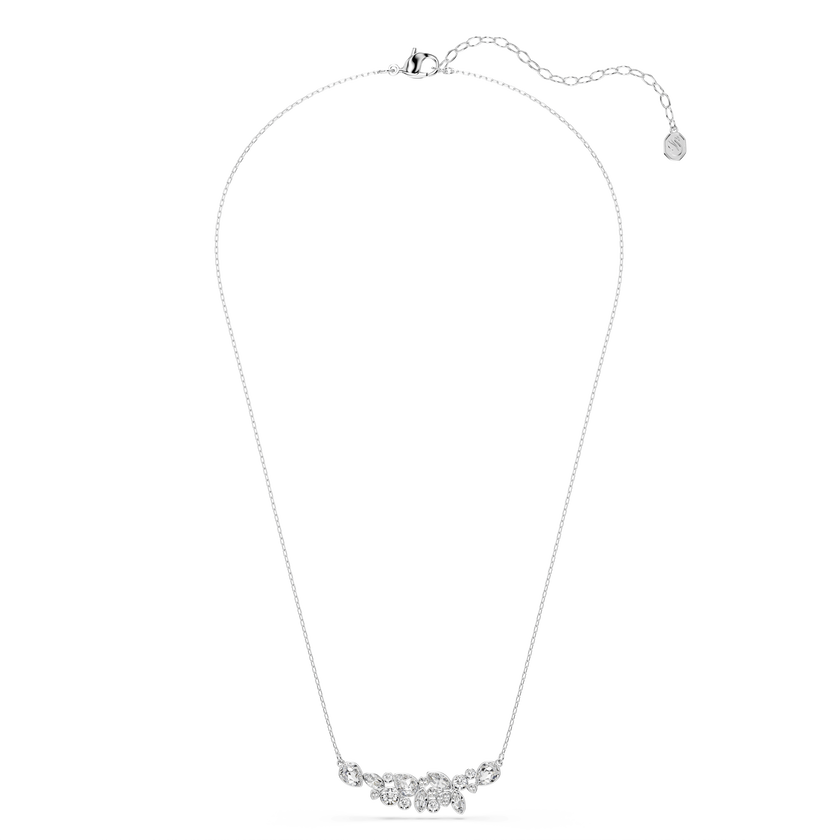 swarovski diapason necklace  mixed cuts  white  rhodium plated