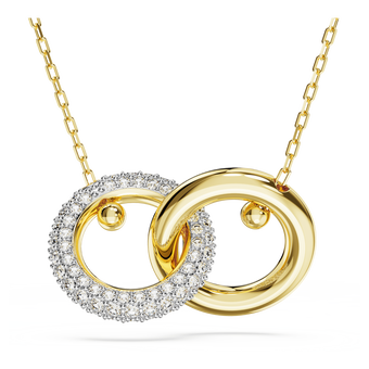 swarovski dextera pendant  interlocking loop  white  gold tone plated