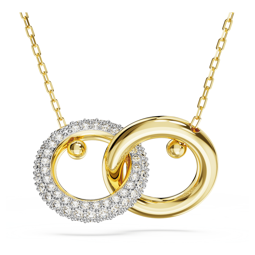swarovski dextera pendant  interlocking loop  white  gold tone plated