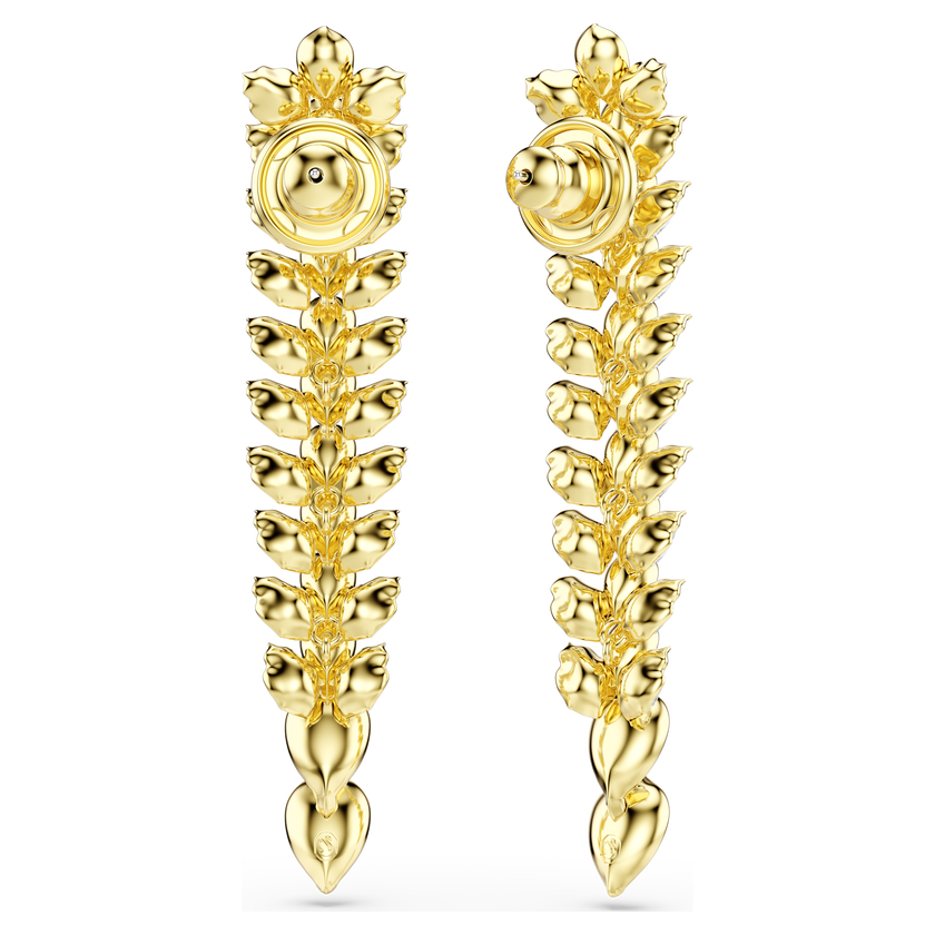 swarovski idyllia drop earrings  mixed cuts  long  white  gold tone plated