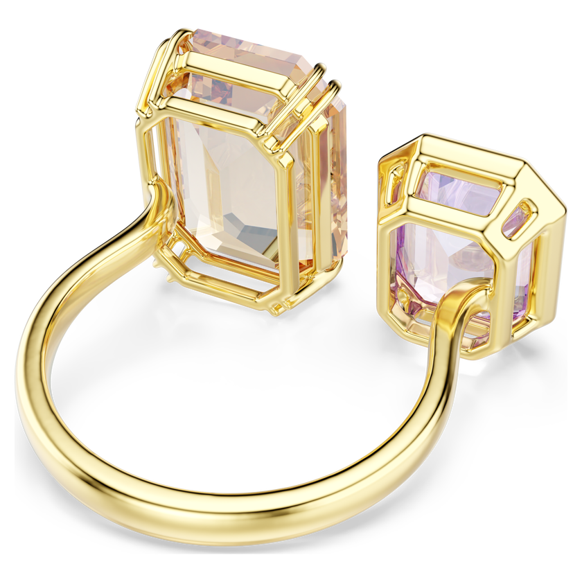 swarovski millenia open ring  octagon cut  multicolored  18k gold finish