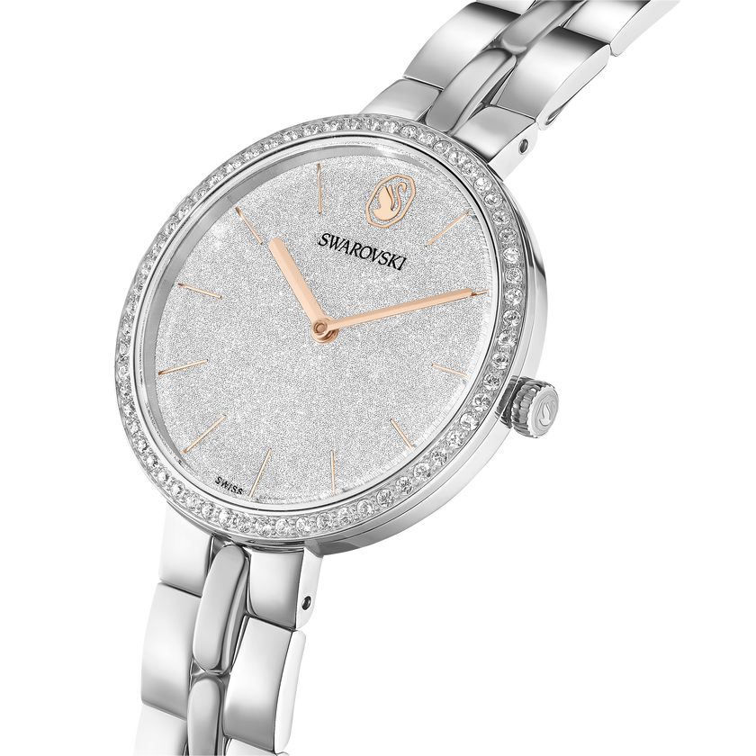 swarovski cosmopolitan watch  swiss made  metal bracelet  silver tone  stainless steel