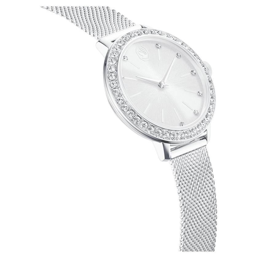 swarovski certa watch  swiss made  metal bracelet  silver tone  stainless steel