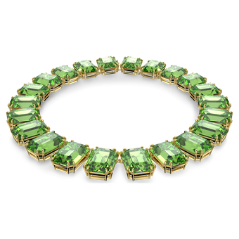 swarovski millenia necklace octagon cut crystals green gold tone plated