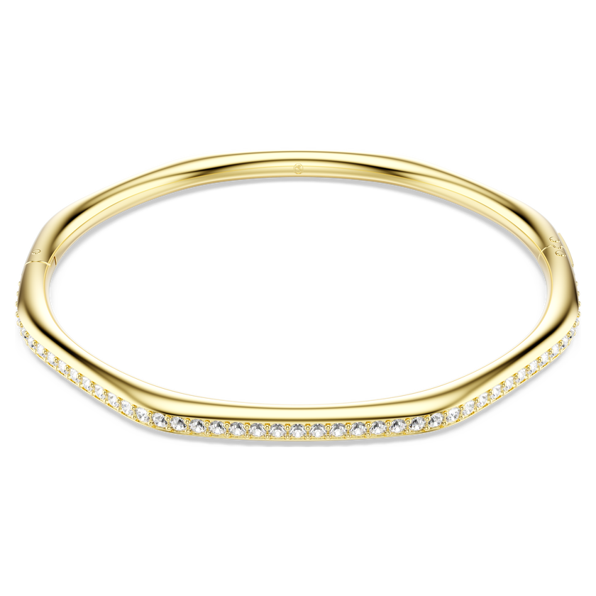 swarovski dextera bangle  octagon shape  round cut  white  gold tone plated