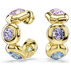 swarovski gema hoop earrings  mixed cuts  multicolored  gold tone plated