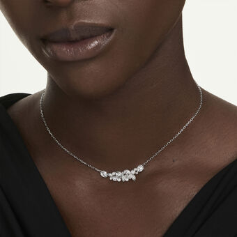 swarovski diapason necklace  mixed cuts  white  rhodium plated