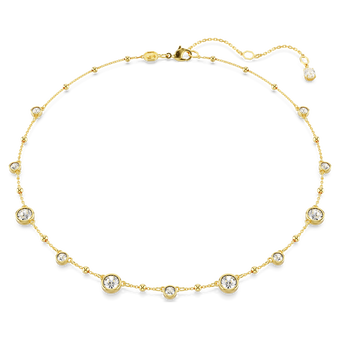 swarovski imber necklace round cut scattered design white gold tone plated