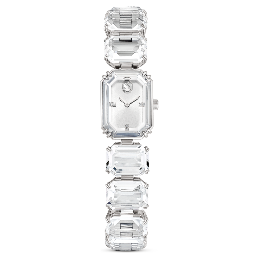 swarovski watch  octagon cut bracelet  white  stainless steel