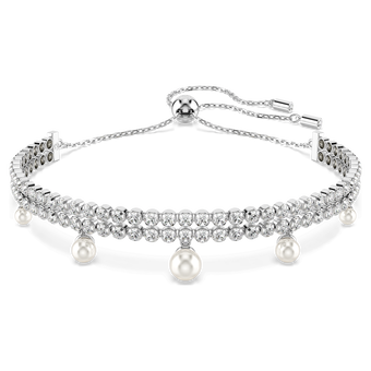 ariana grande x swarovski bracelet crystal pearl round cut white rhodium plated