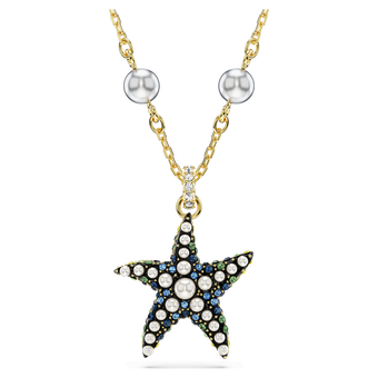 swarovski idyllia pendant crystal pearls starfish multicolored gold tone plated