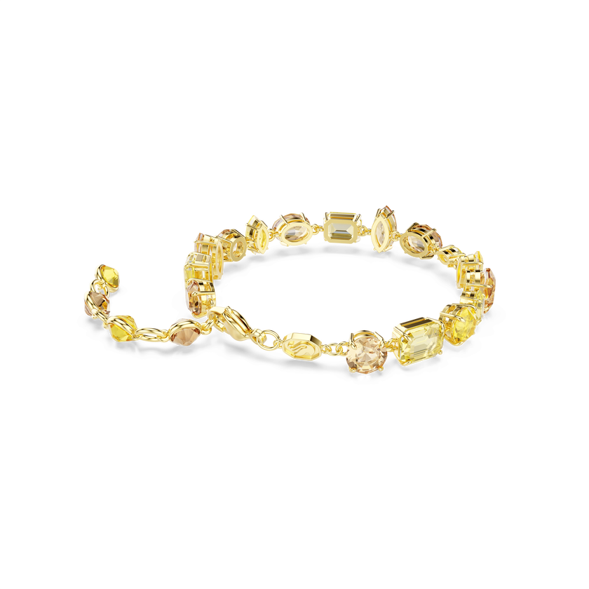 swarovski gema bracelet  mixed cuts  yellow  18k gold finish