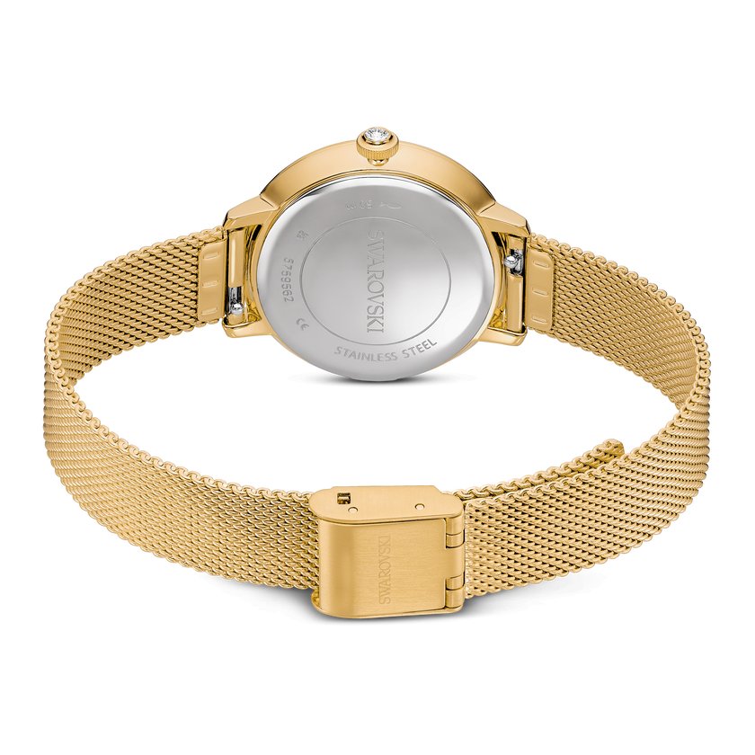 swarovski certa watch  metal bracelet  gold tone  gold tone finish