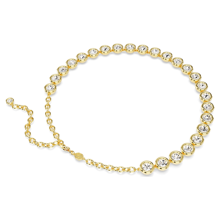 swarovski imber necklace  round cut  white  gold tone plated