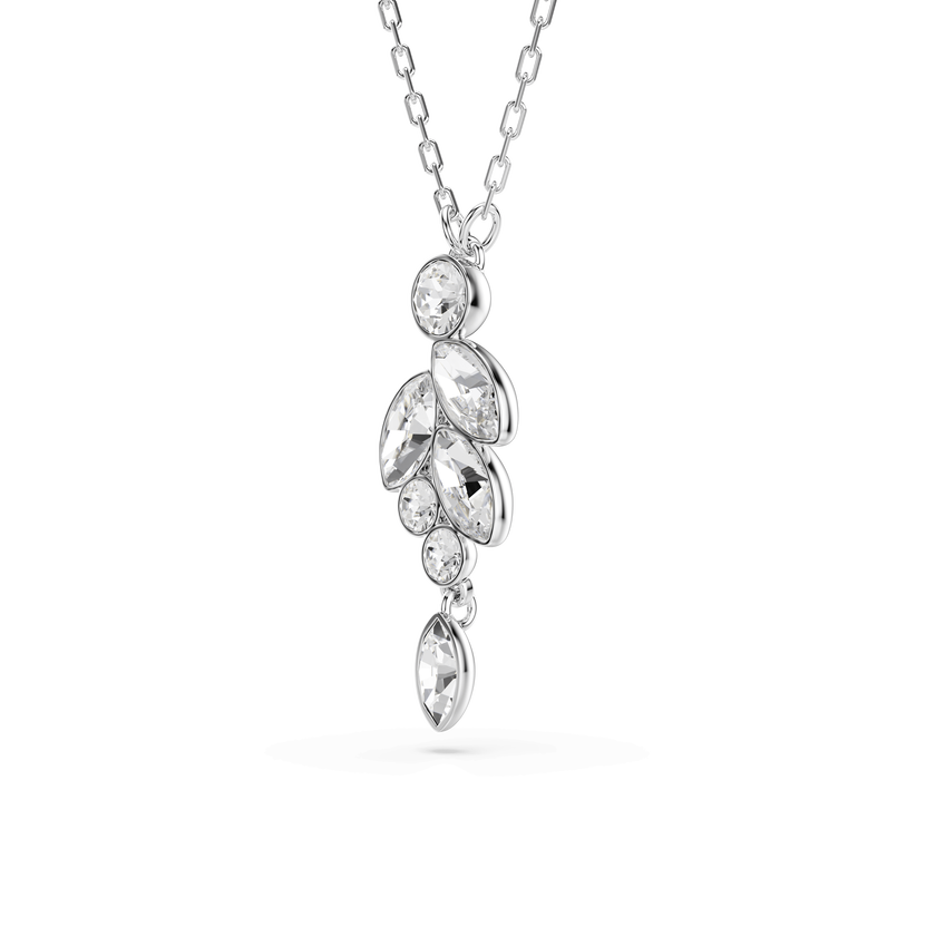 swarovski diapason pendant  mixed cuts  white  rhodium plated