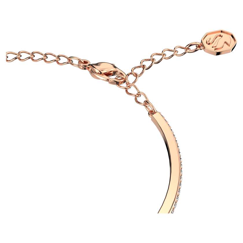 swarovski una bangle  octagon cut  pav   pink  rose gold tone plated