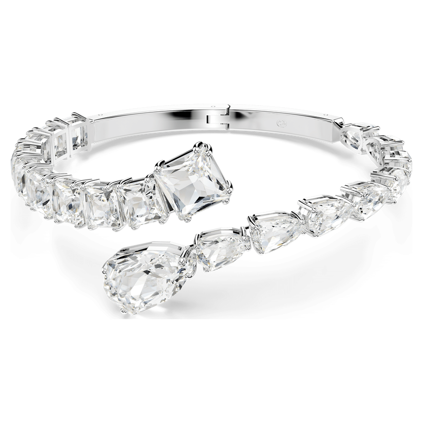 swarovski matrix cuff  mixed cuts  white  rhodium plated