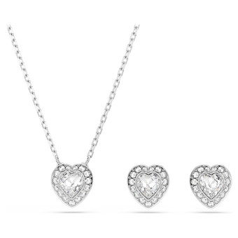 ariana grande x swarovski set mixed cuts heart white rhodium plated