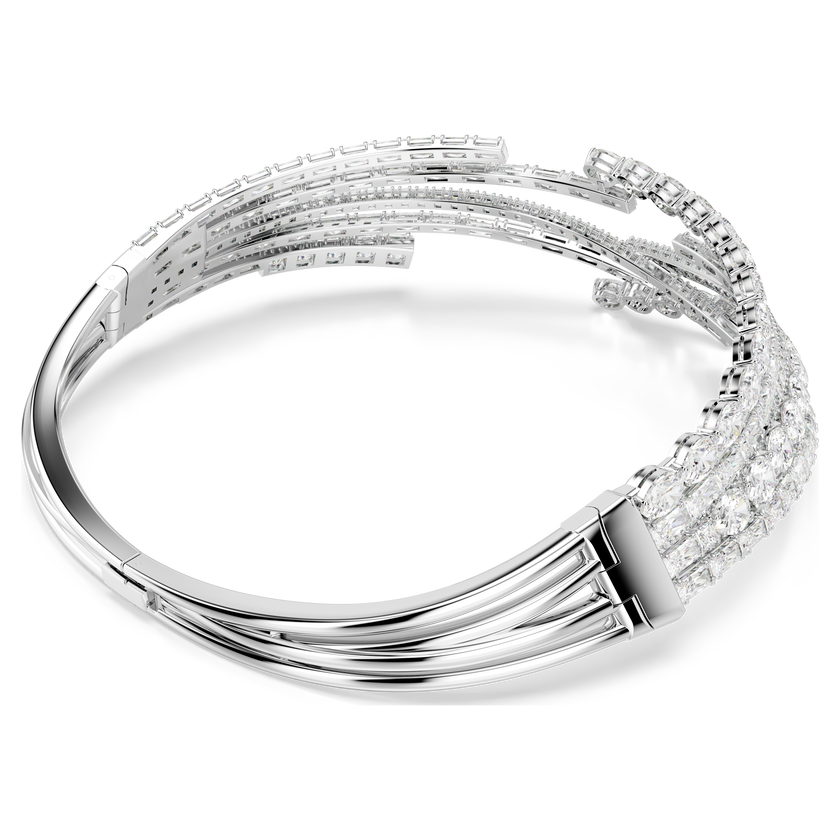 swarovski matrix choker  mixed cuts  white  rhodium plated